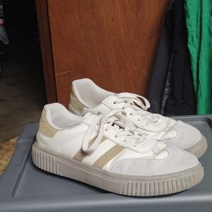 Cream and Tan Sneakers